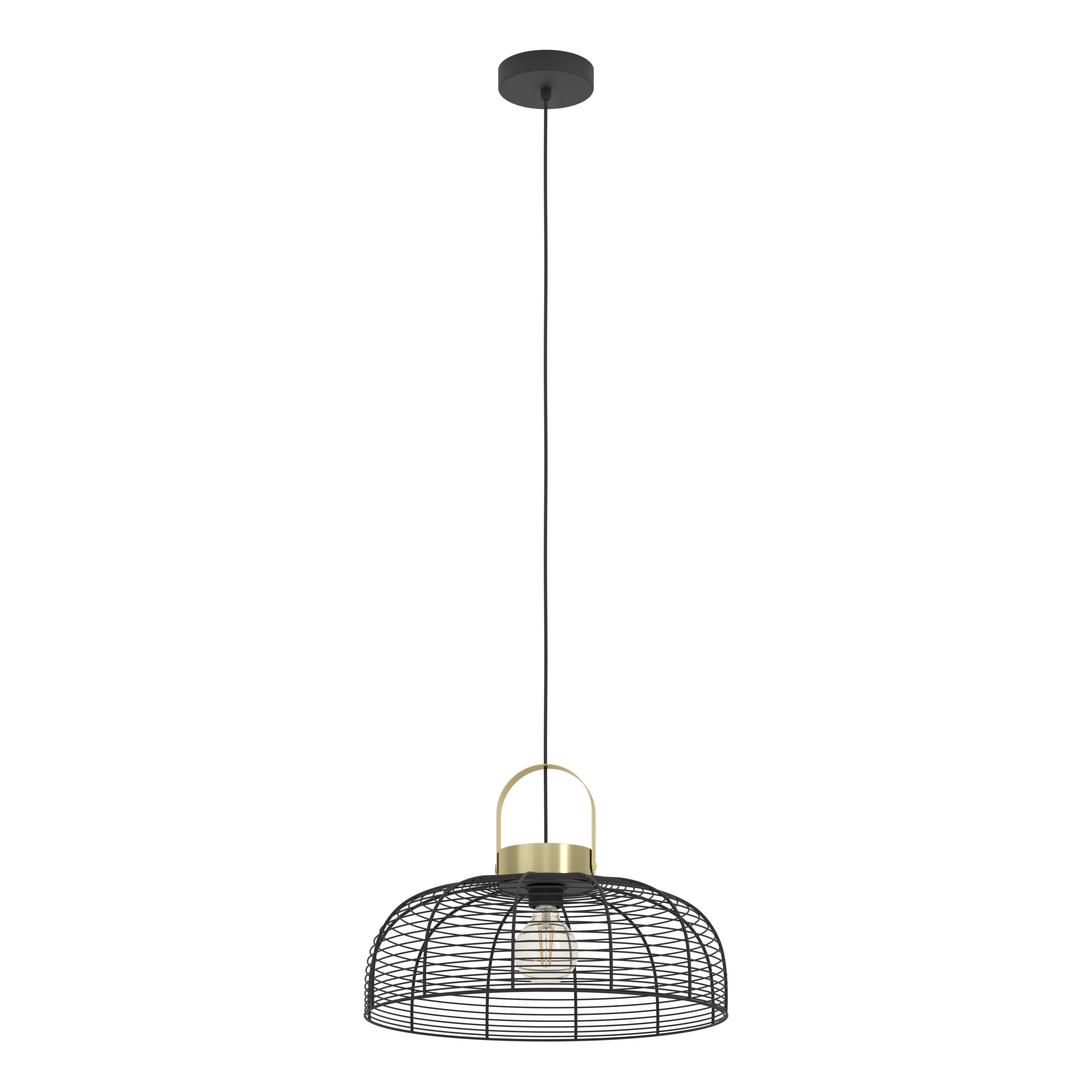 EGLO hanglamp Roundham - e27 - ø 45 cm - zwart/goud - staal