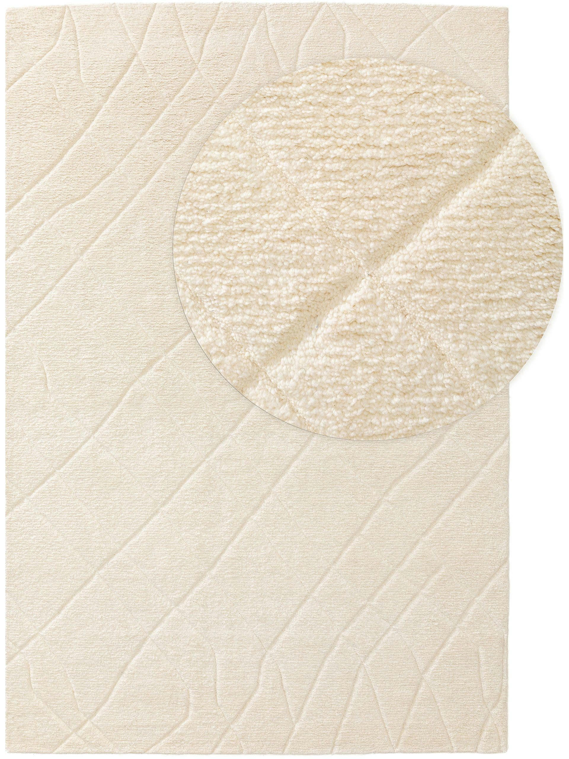 MAROC - Tapis de laine ivory 120x170