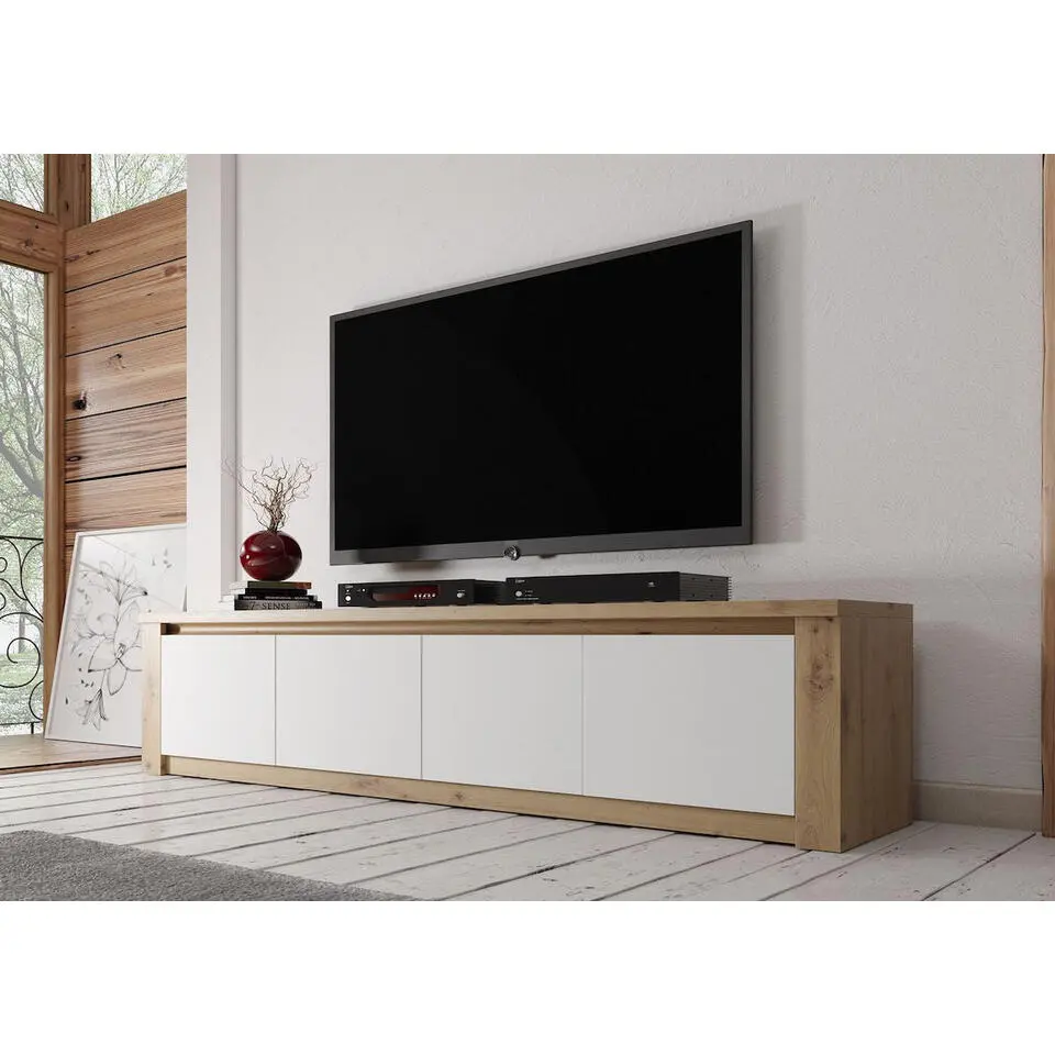 Meubella - TV-Meubel Melody - Wit - Eiken - 170 cm