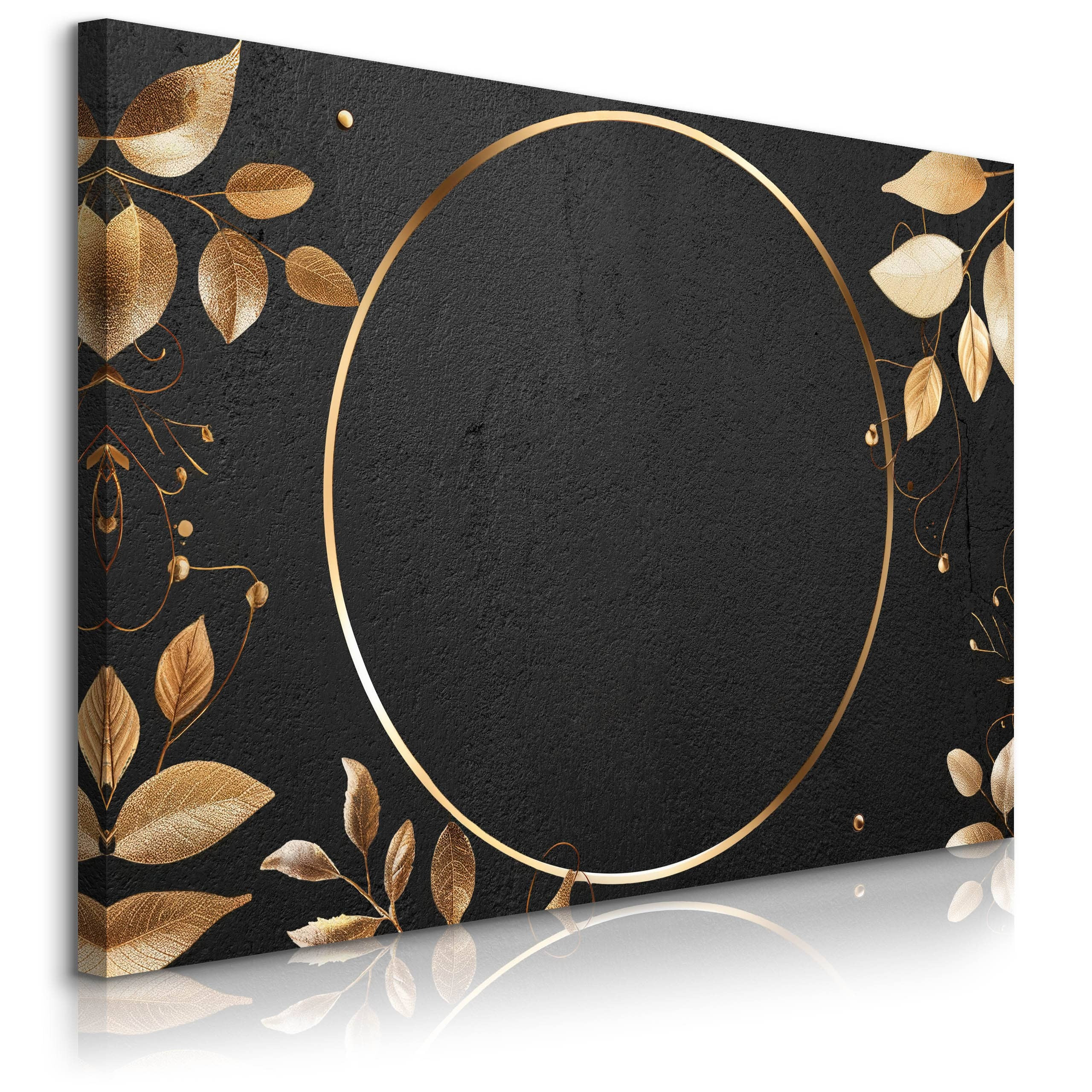 Obraz Abstrakcyjny Złoty Okrąg W Stylu Glamour 30x20cm