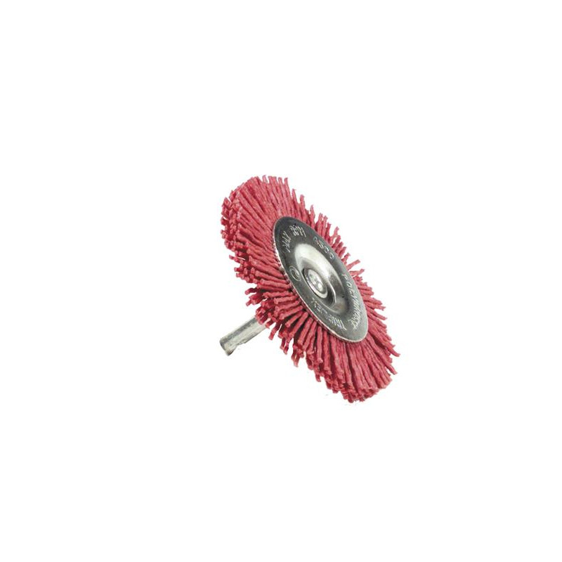Brosse circulaire avec fil en nylon rouge ø 100 mm grain 80