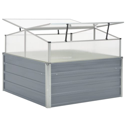 NNEVL Greenhouse 100x100x85 cm Galvanised Steel Grey