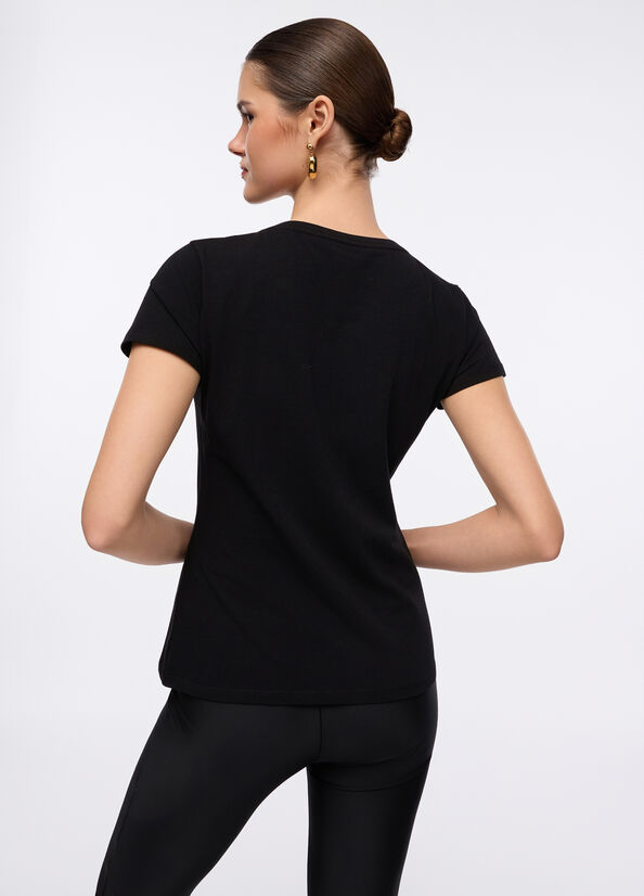 T-shirt con stampa laminata