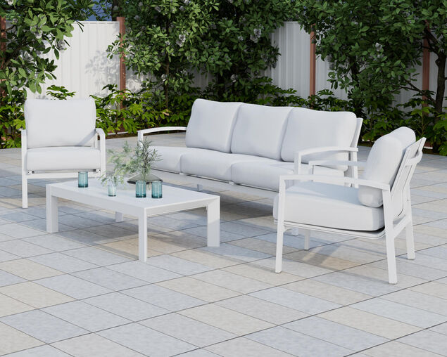 Jette 5 Seater Lounge Setting Bundle - Bone