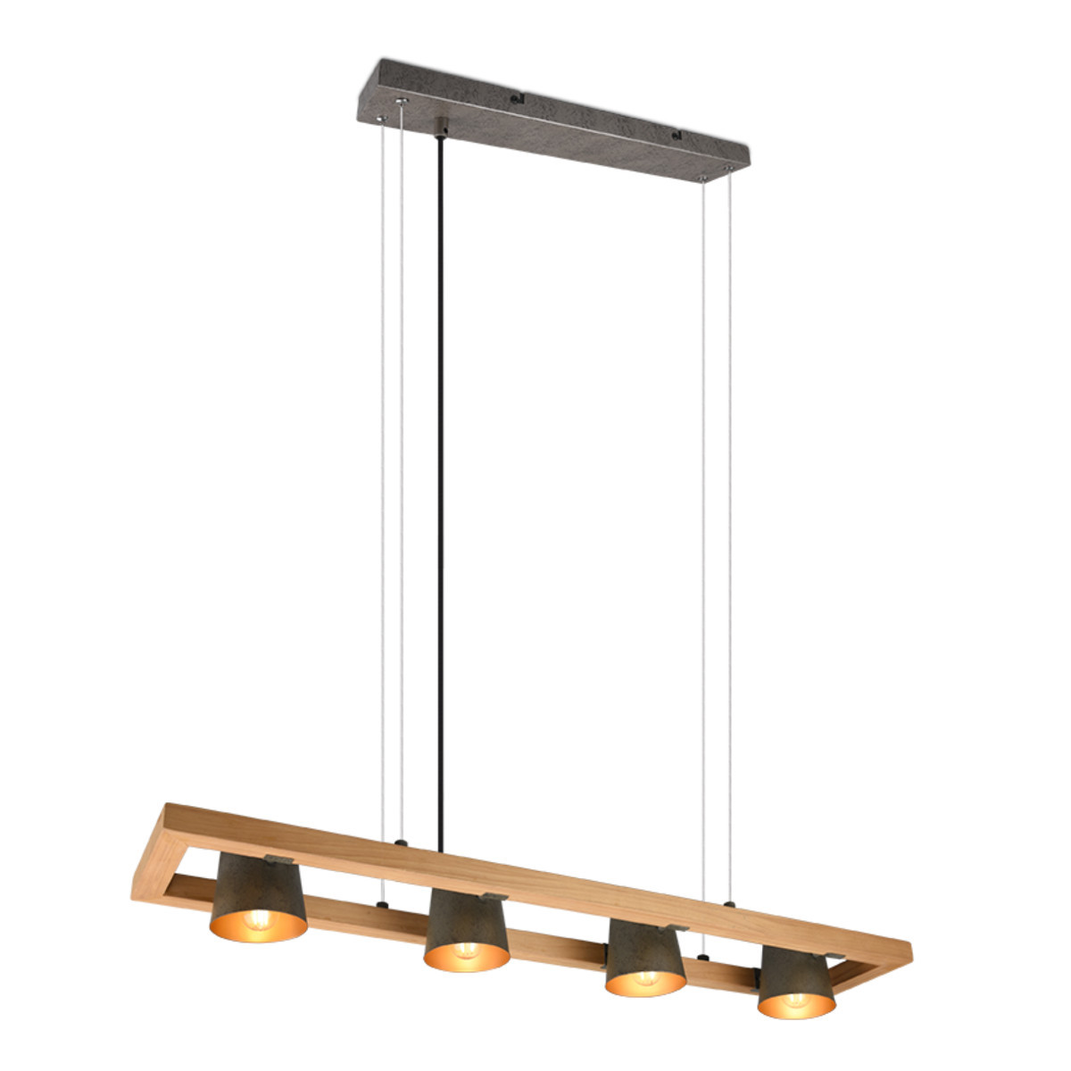 Lampa wisząca jasne drewno-nikiel antyczny BELL 4xE14x25W Trio