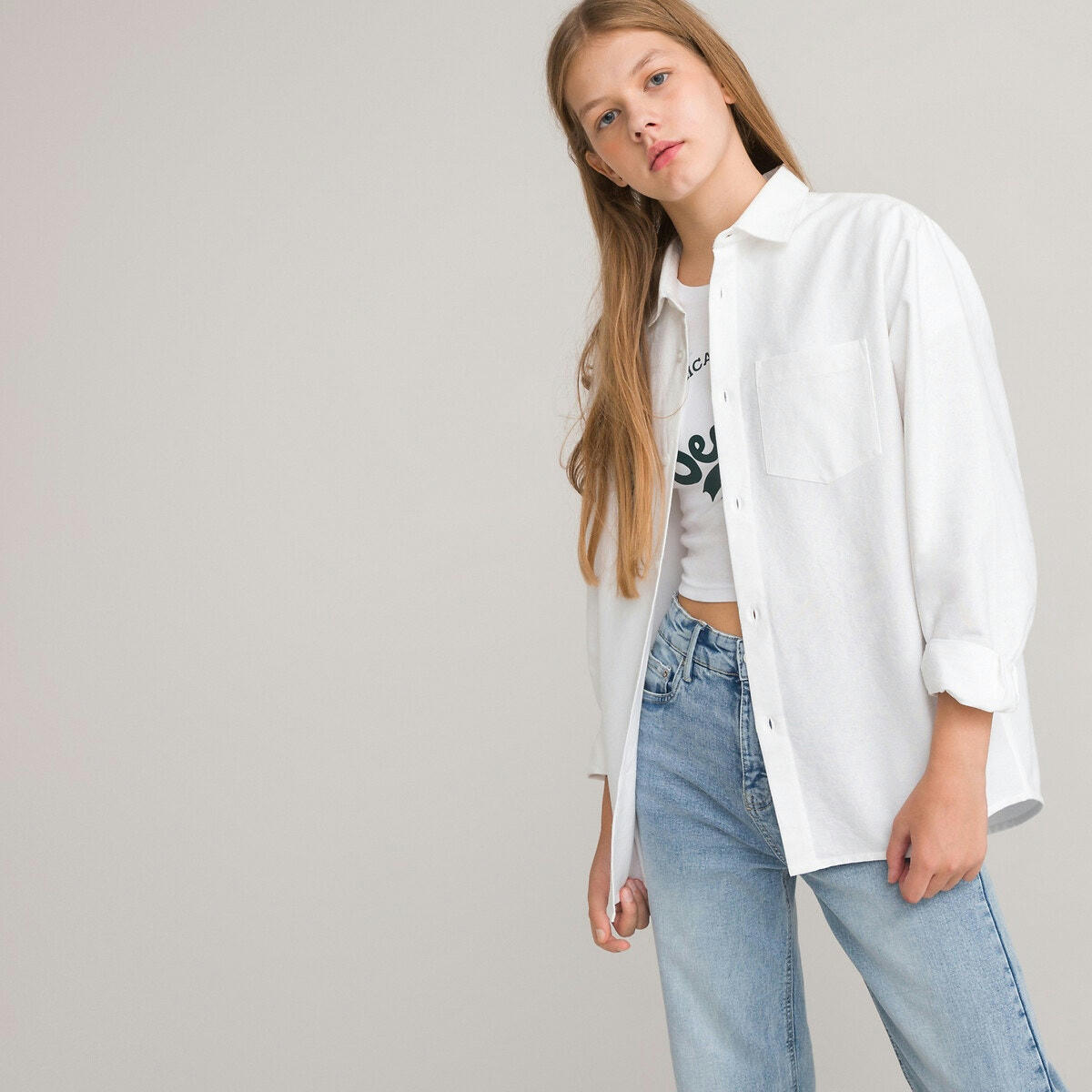 Chemise oversize manches longues unisexe