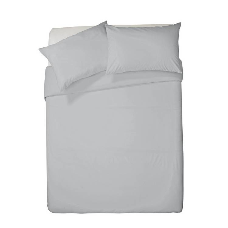 Habitat Pure Cotton 200TC Grey Bedding Set - Double