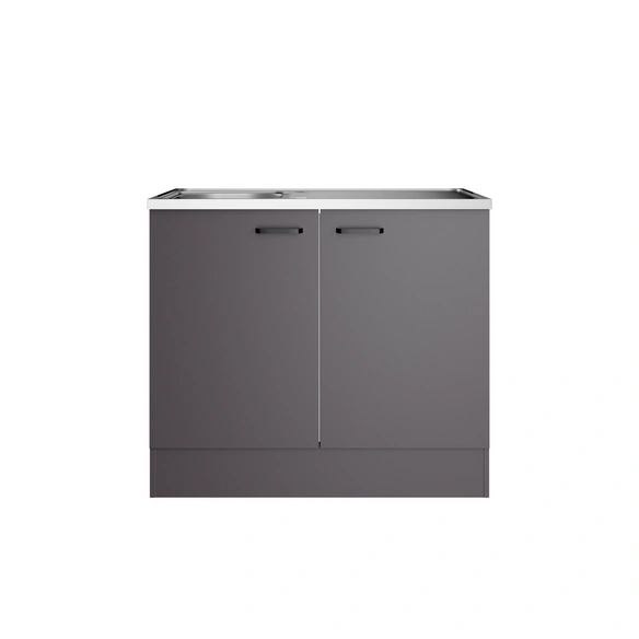 Spülenunterschrank »OPTImulti MUKI SPL106-1  «, BxTxH: 100 x 60 x 88,2 cm, Anthrazit Matt (Kiel420)
