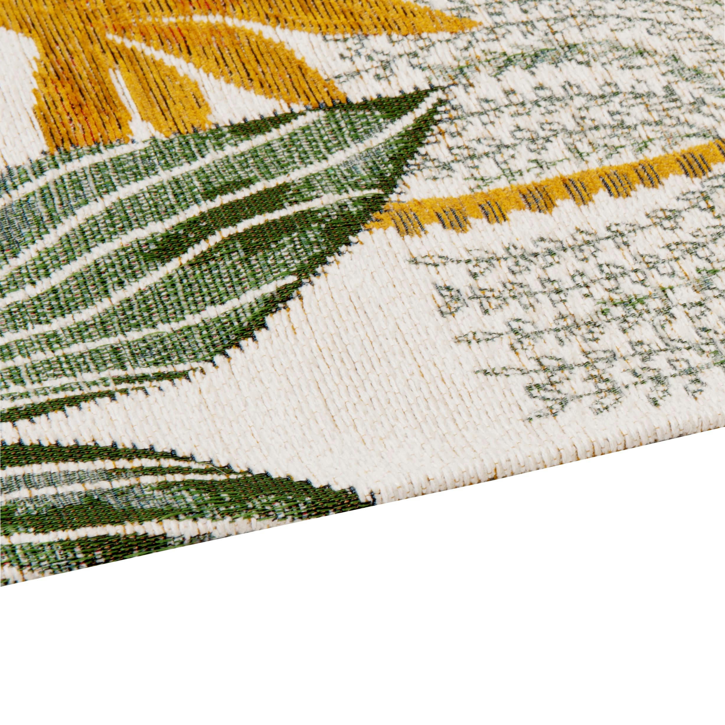 HAKOL - Tapis tissé jacquard motif végétal multicolore 90x150