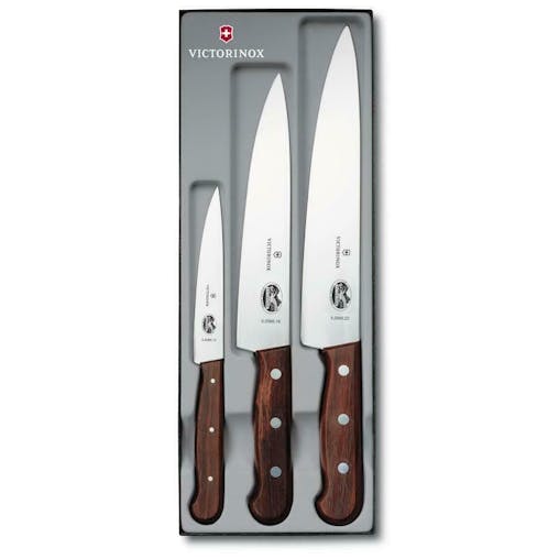 Victorinox 3Pc Kitchen Carving Rosewood Knife Set W/ Gift Box 3 Piece Knives 5.1050.3