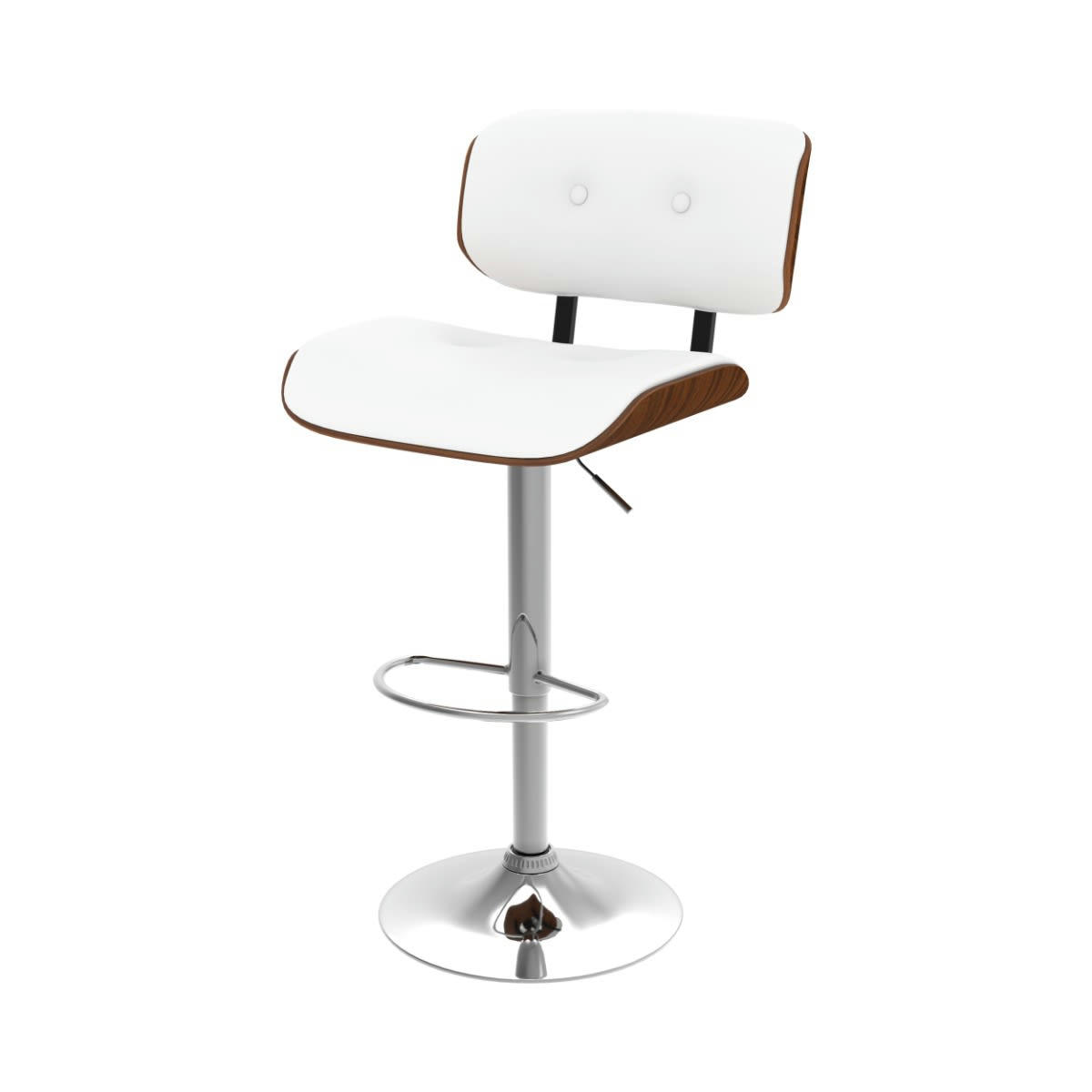 MELCHIOR - Chaise de bar réglable en PU blanc 69/91 cm