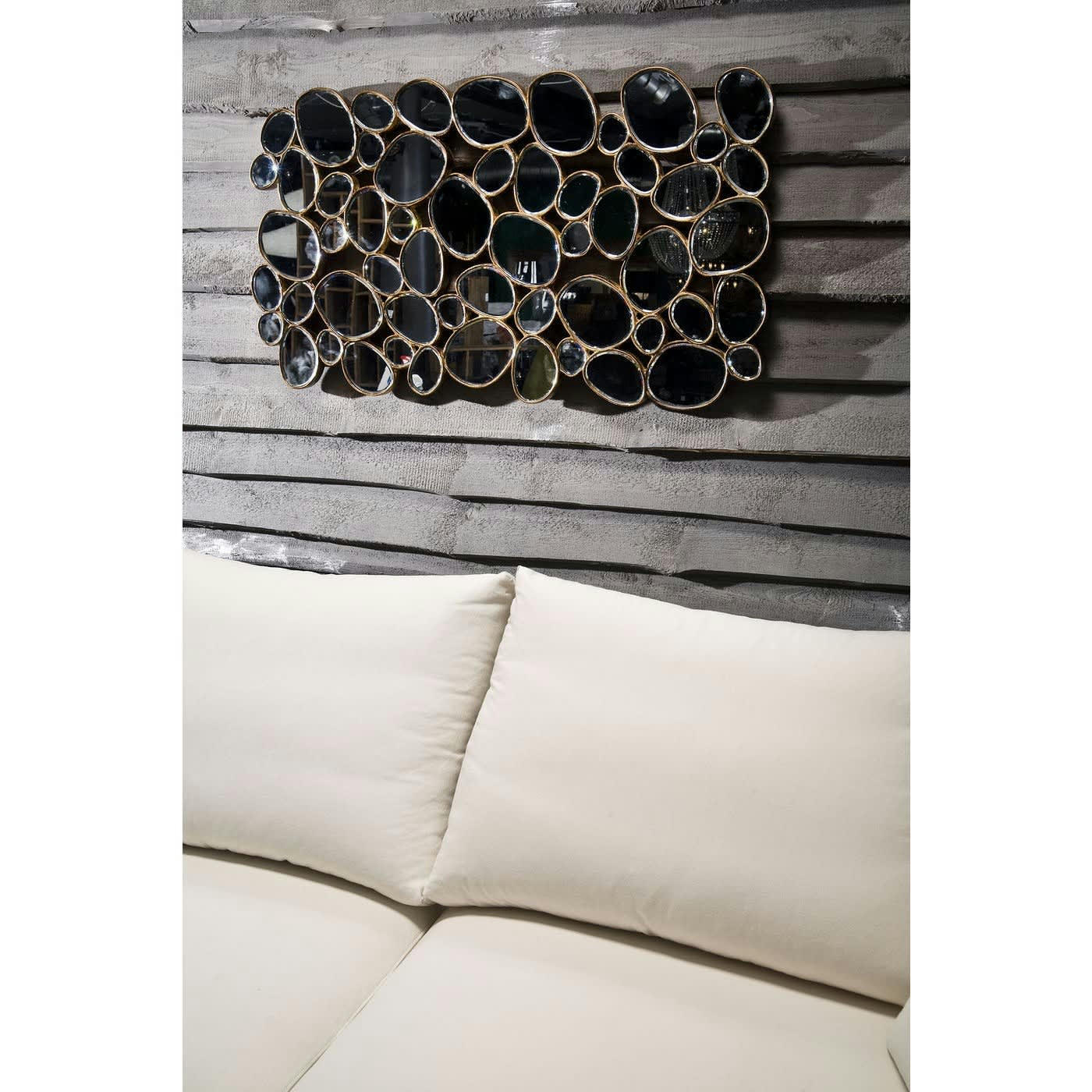 WATER DROPS - Miroir bulles en polyrésine cuivrée 135x78