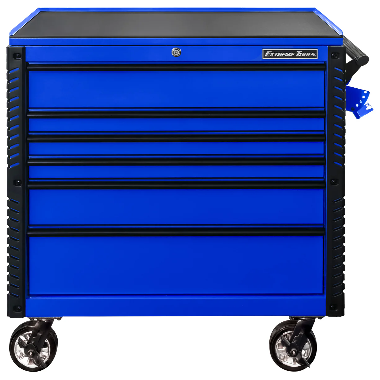 Extreme Tools EX Professional Series 41�� 6 Drawer Tool Cart(Black - Blue)