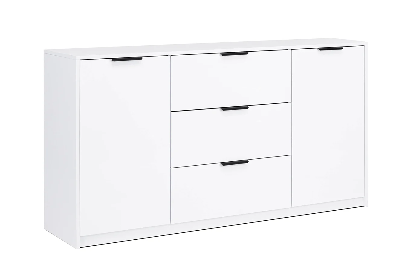 Komoda 85x160 3 szuflady 2 drzwiczki biały połysk