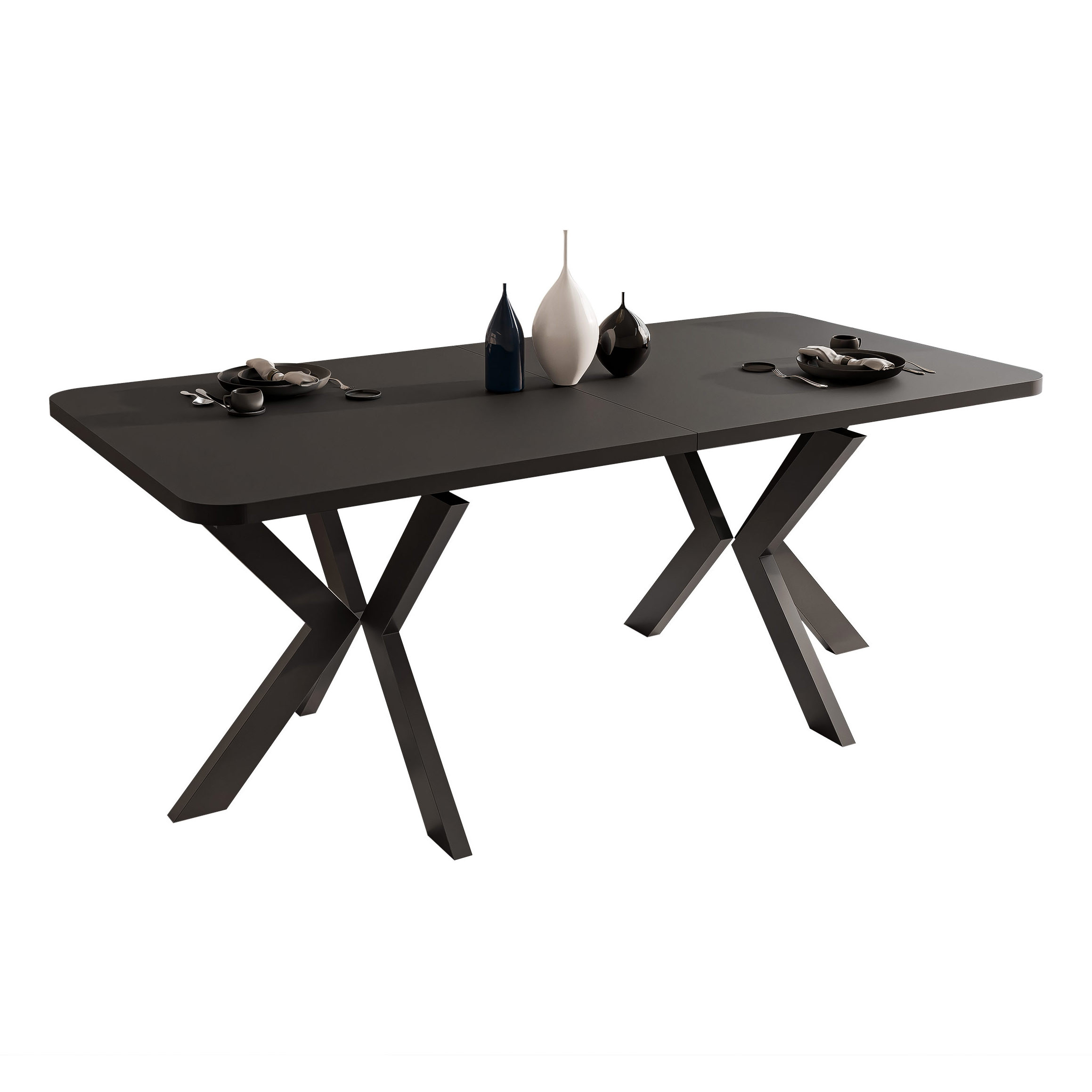 Stół rozkładany DANTON 200/276 cm - czarny molet/czarne nogi