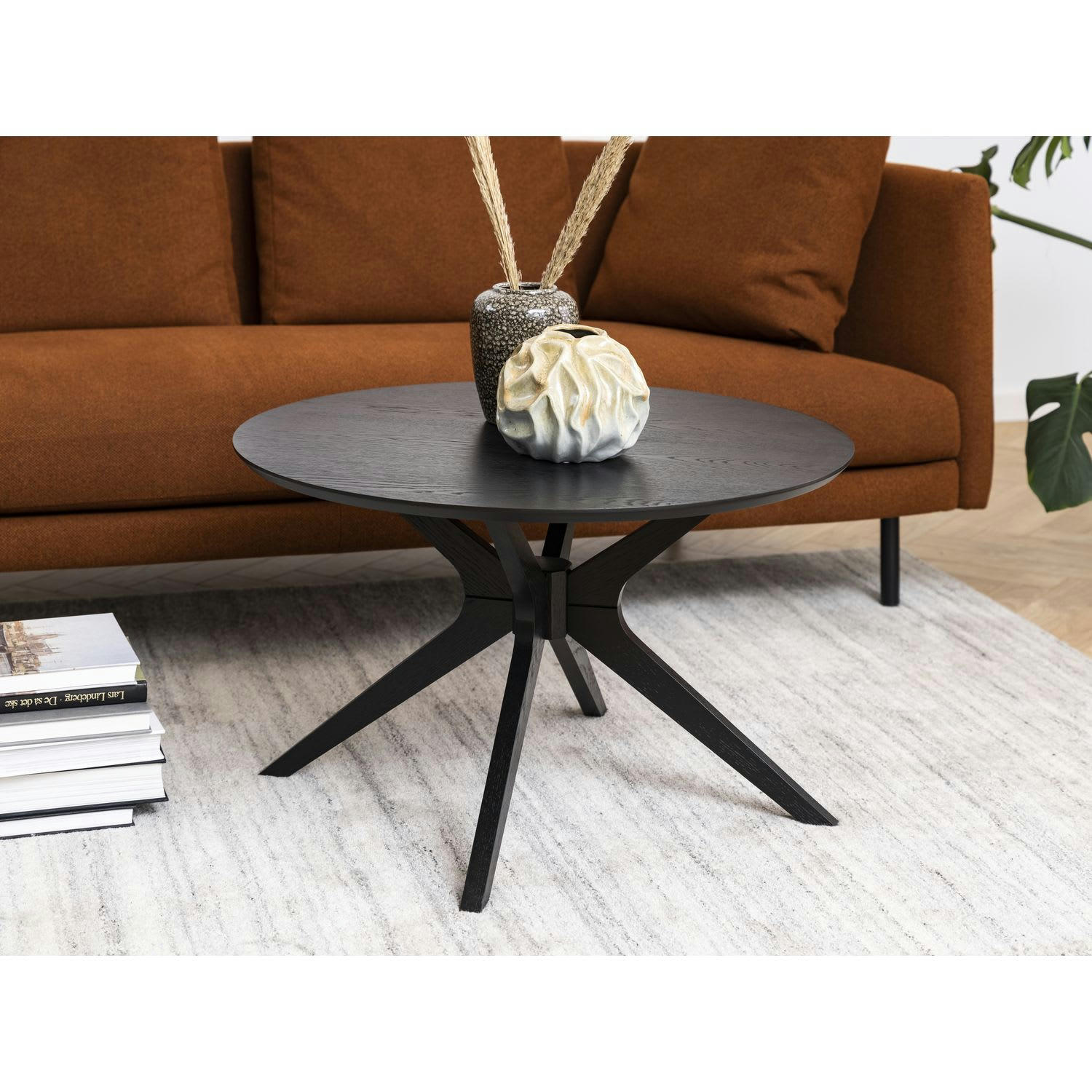 DUNE - Table basse ronde en mdf noir