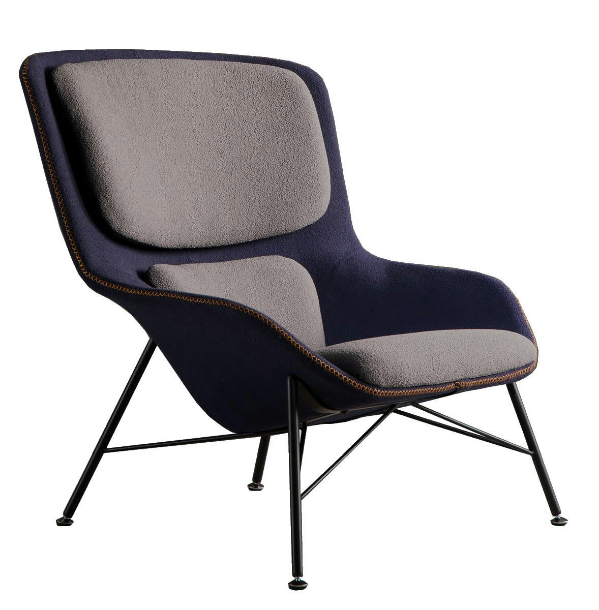 ROCKWELL - Fauteuil contemporain bicolore