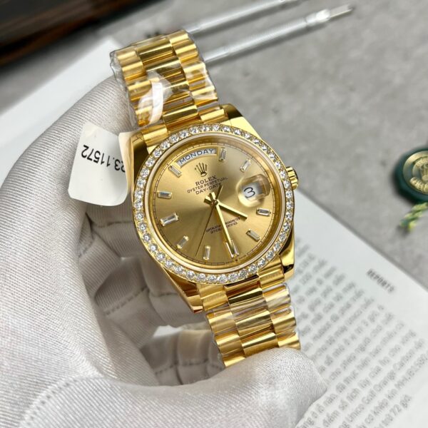 Rolex Day-Date YG Plated Gold Dial With Diamonds 40mm Super Clone