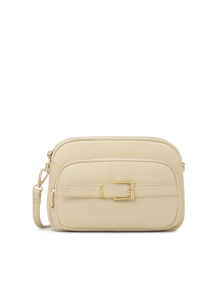 Leather postbag type handbag