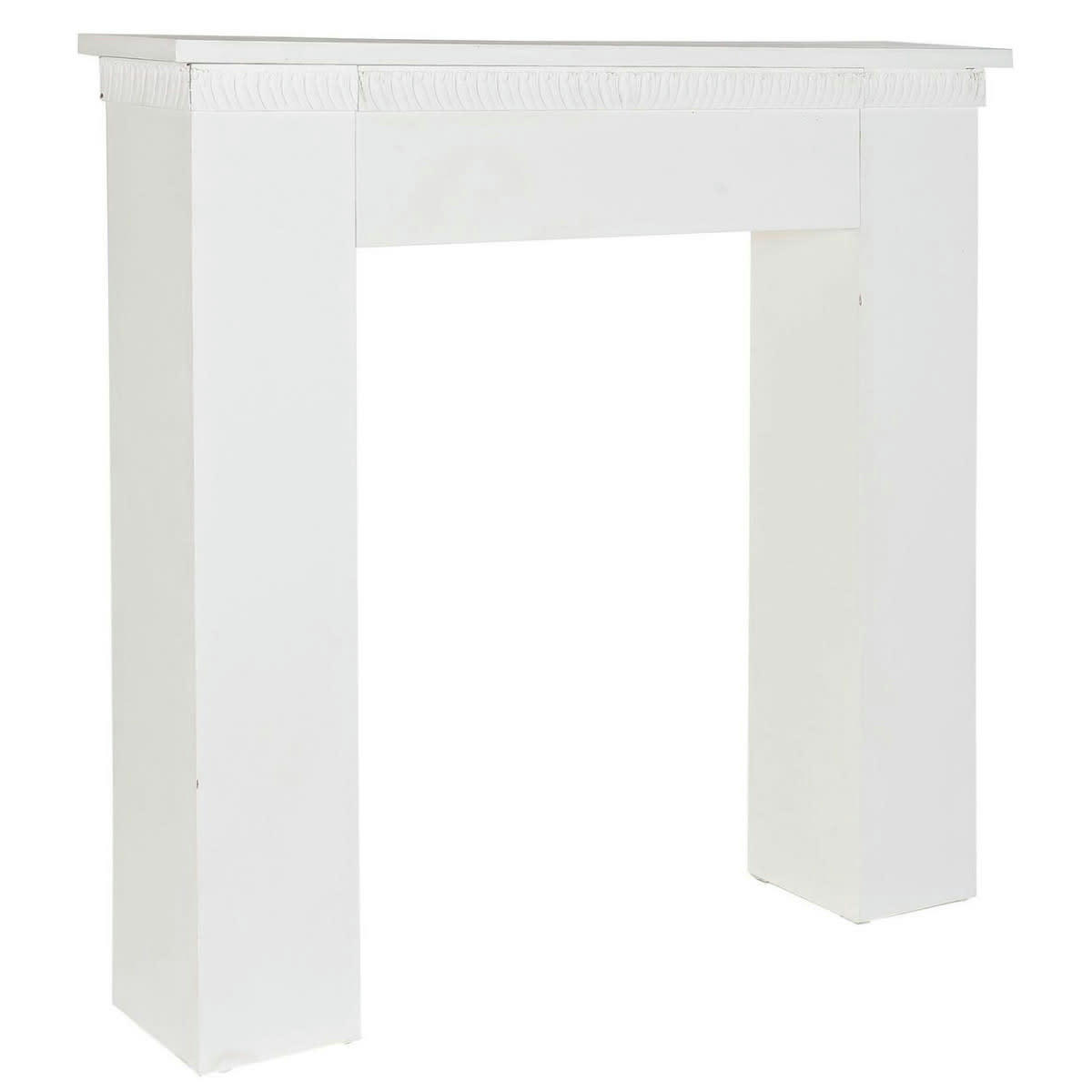 - Cheminée décorative bois blanc - 110x23x110cm
