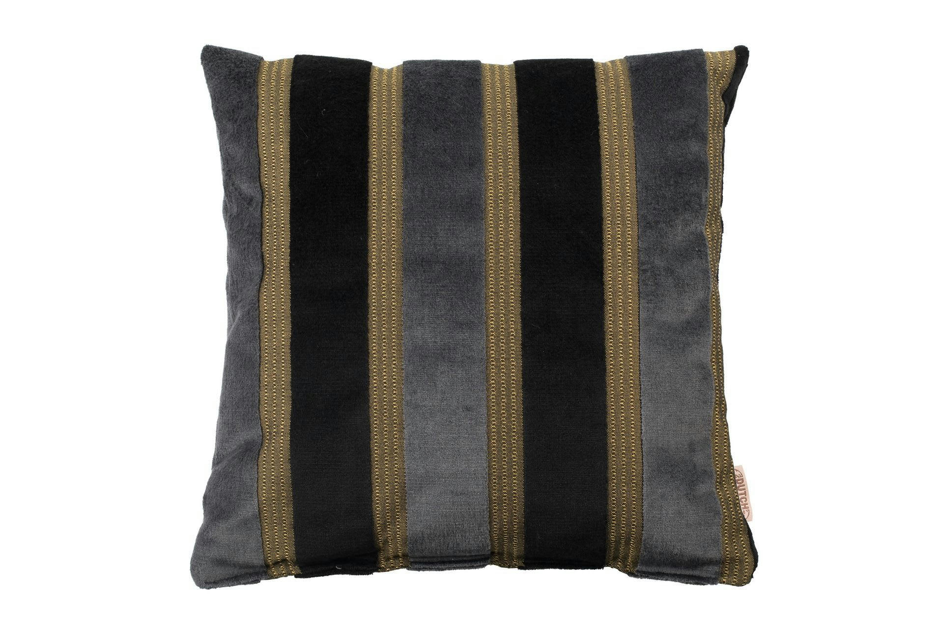 DAISY - Coussin en tissu noir et gris