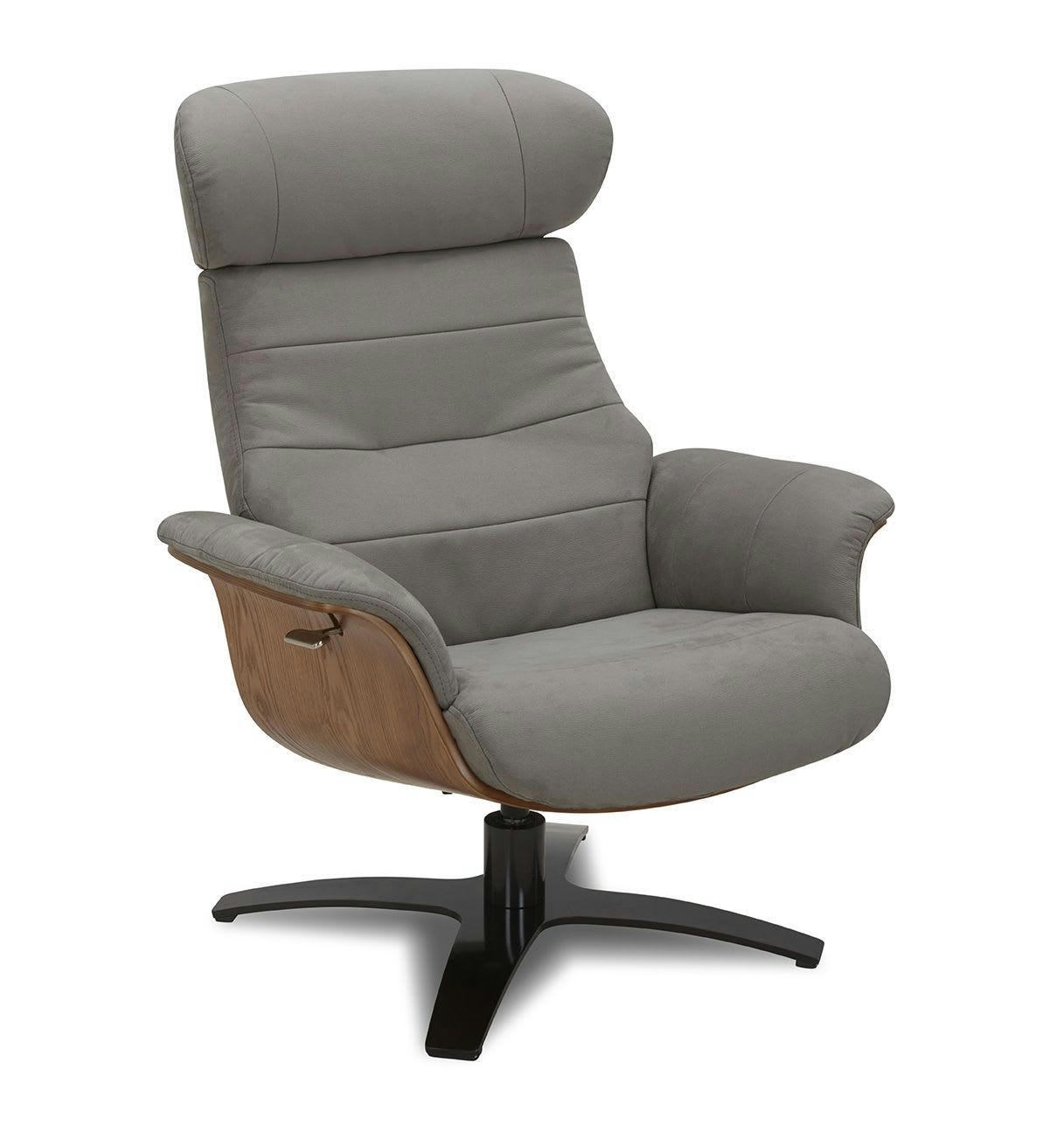 VÉGA - Fauteuil Microfibre et Chêne Naturel - Microfibre Anthracite