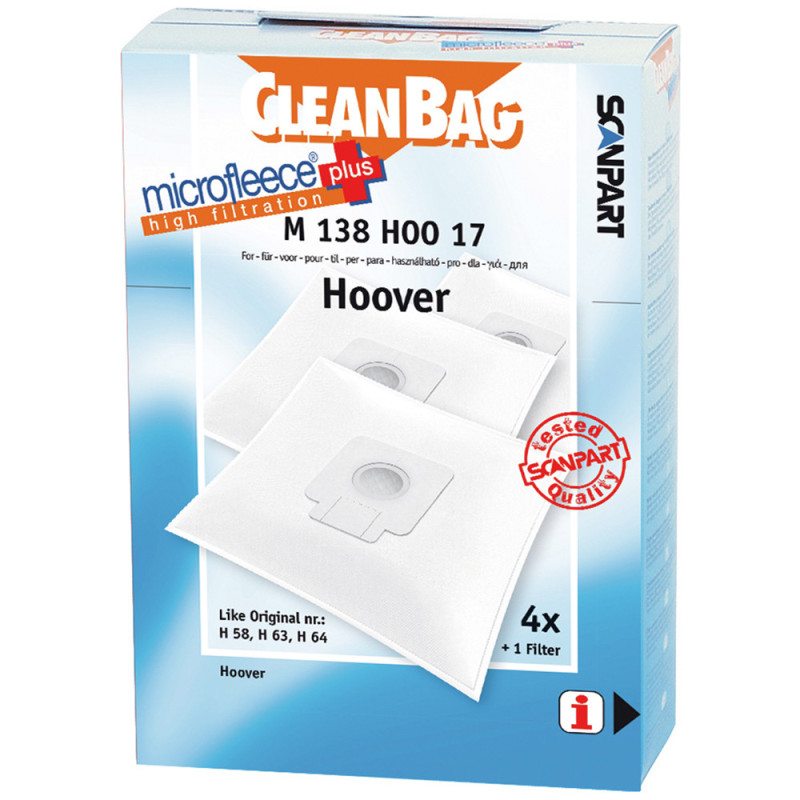 Sac pour aspirateur Hoover M138HOO17 4 pièces