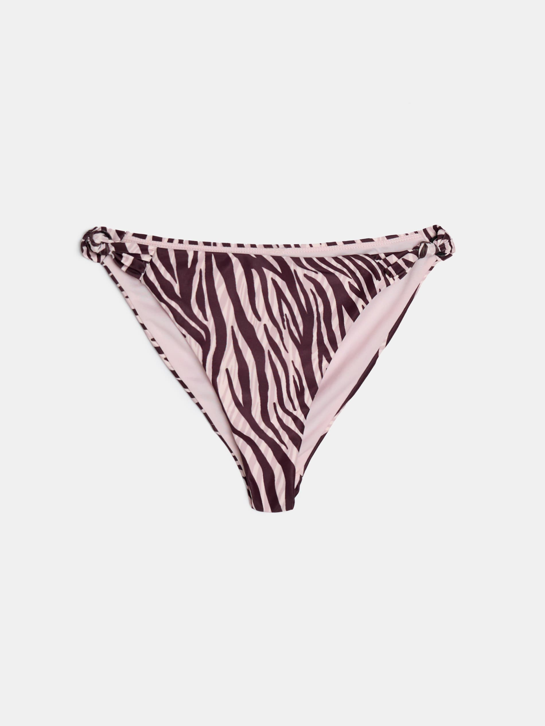 Brazylijski dół od bikini ze skręcanym węzłem w panterkę