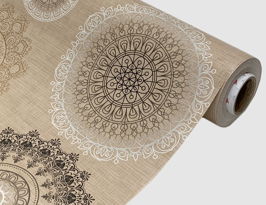 Wachstuch Mandala Beige