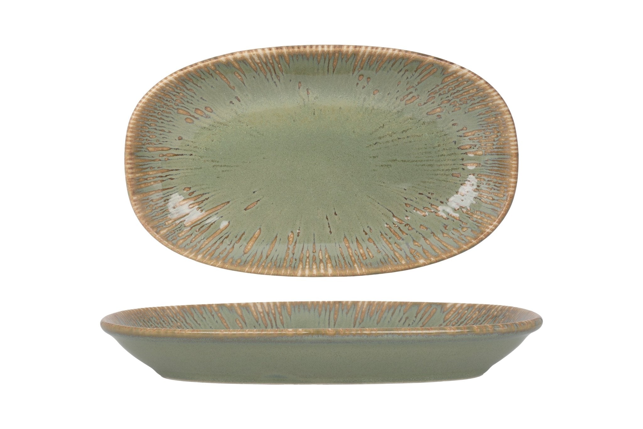 Bonna Serveerschaal - Sage Snell - Porselein - 24x14 cm - set van 2