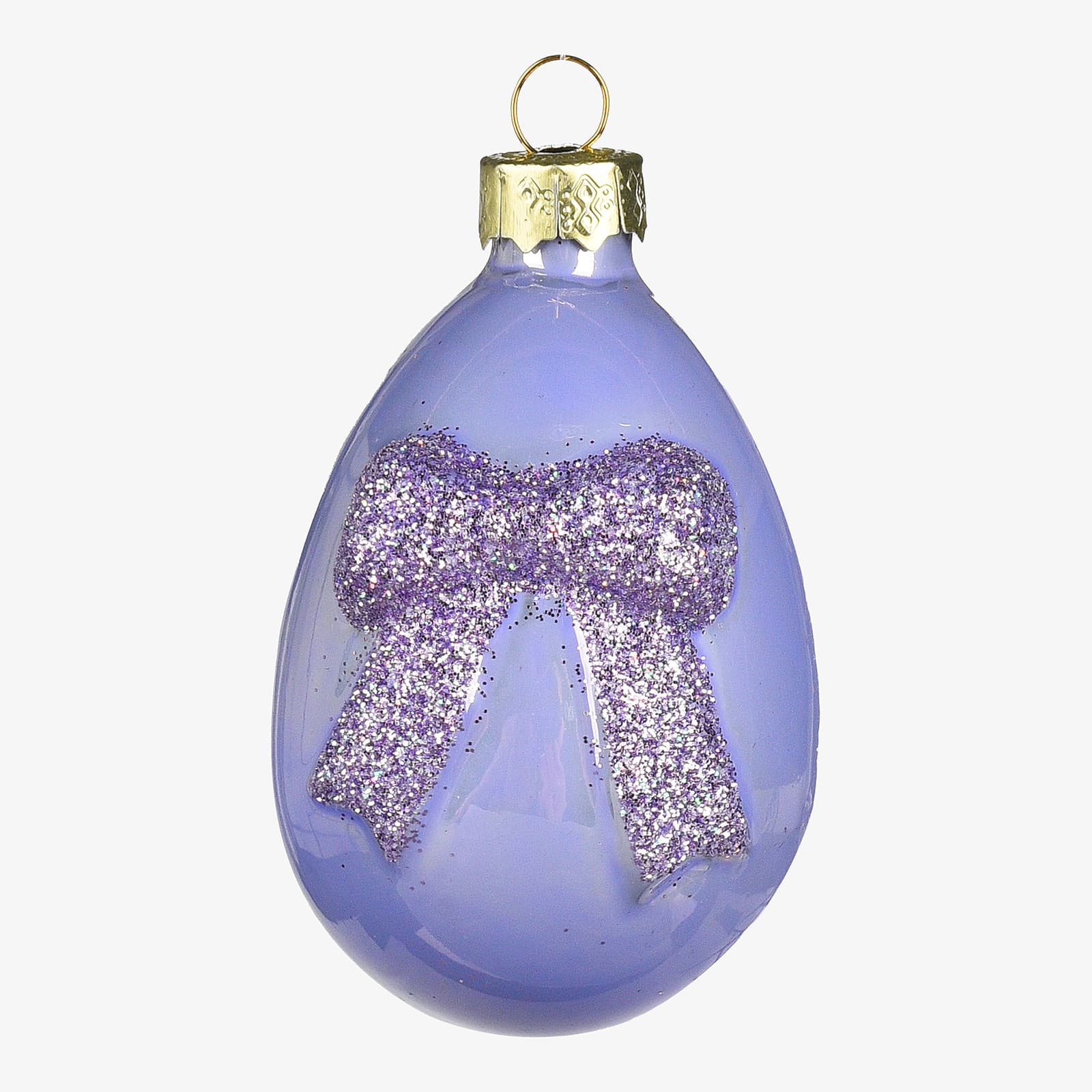 Deko-Anhänger Schleifen-Ei Violett, ⌀ 4 cm, H 60 mm