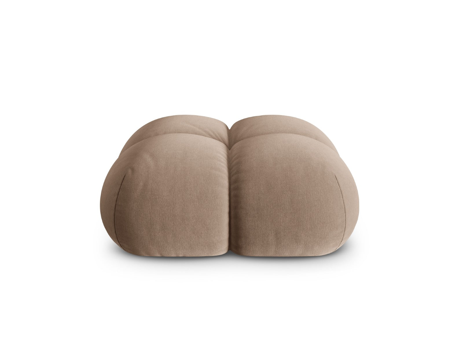 Cosmopolitan Design Poef Loretto flueel donkerbeige - 90x90x40cm