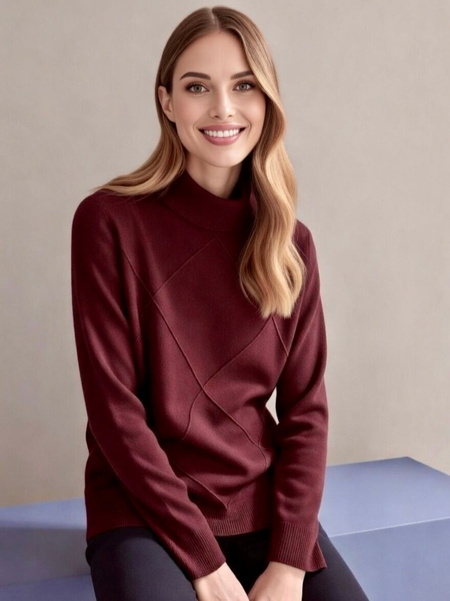 Pullover with Argyle Texture