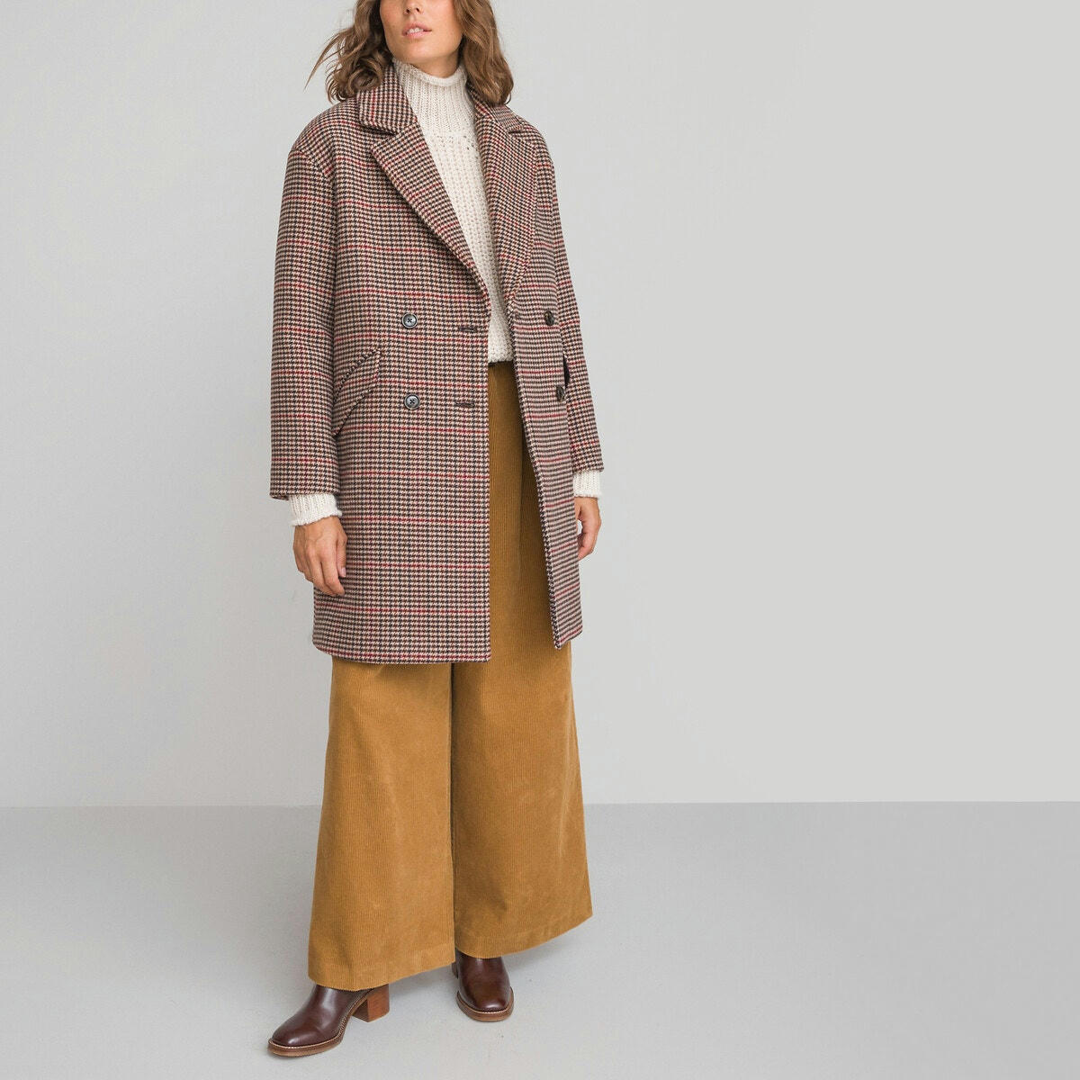 Manteau pardessus à carreaux