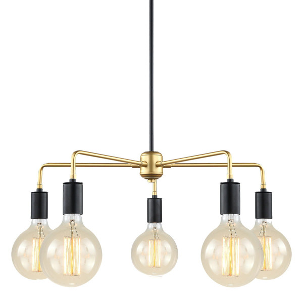 Lampa wisząca czarno-złota Malene 5xE27x40W wym: 60x60x60 cm Italux