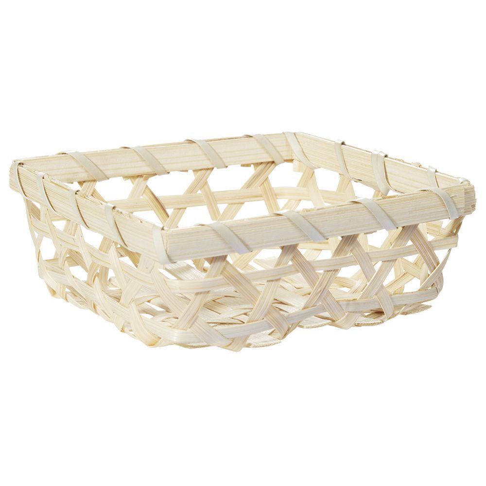 Panier en bambou beige