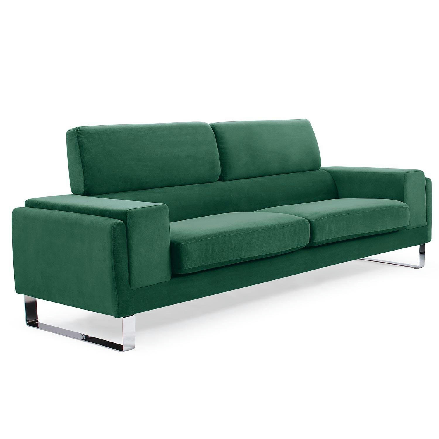 BARTH - Canapé 3 places velours vert