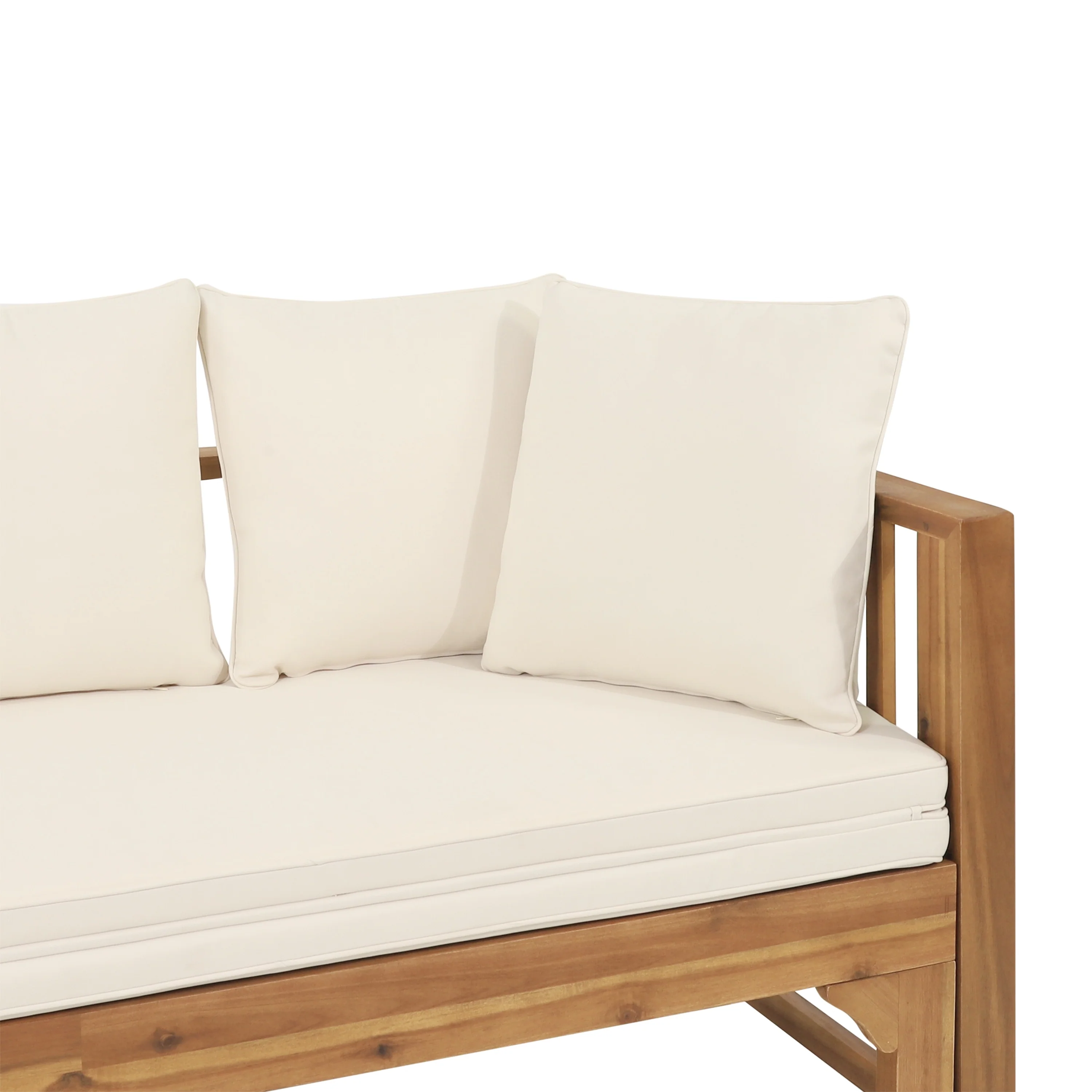 Long Beach Outdoor Extendable Acacia Wood Daybed Sofa by Christopher Knight Home