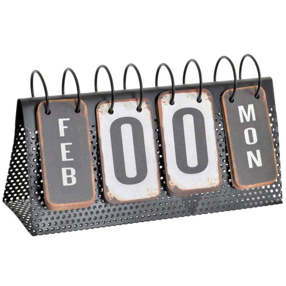 - Calendrier noir en métal