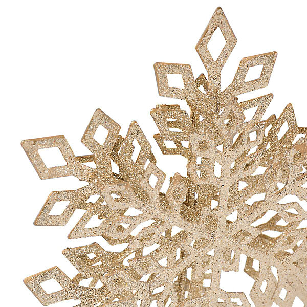 Cimier flocon métal l.20cm champage pailleté - feeric lights &christmas
