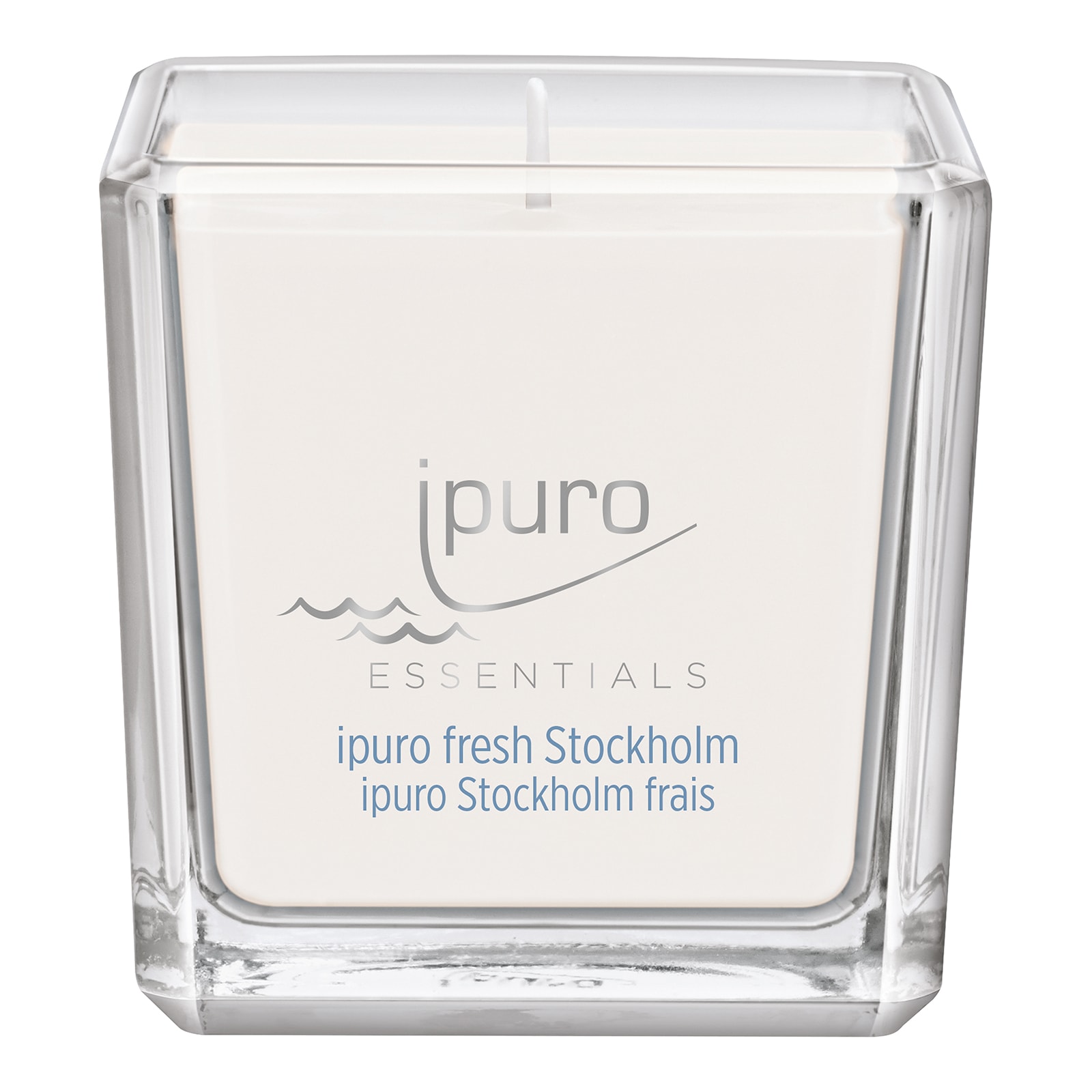 ipuro ESSENTIALS Duftkerze Fresh Stockholm Blau, 0,125 kg
