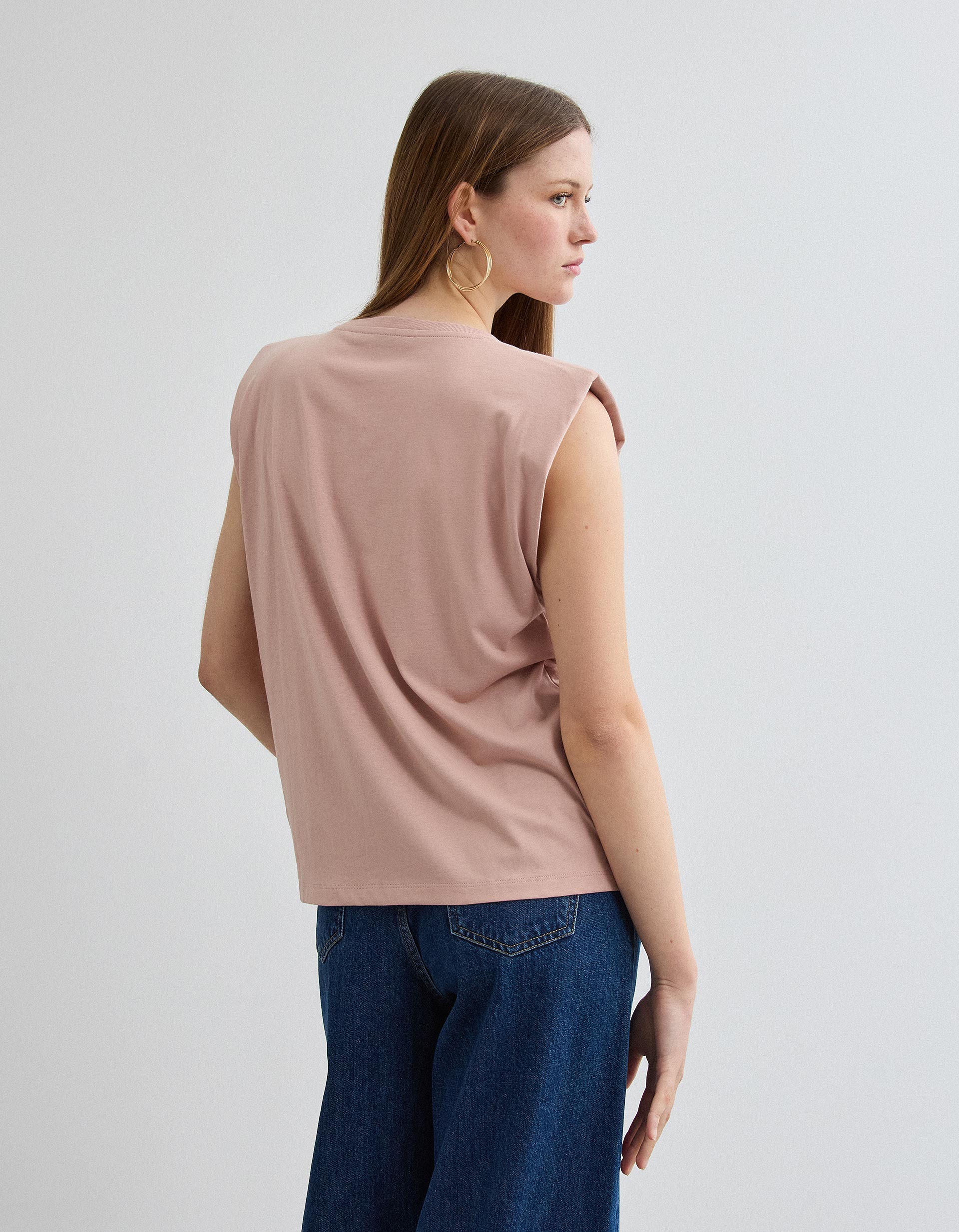 T-shirt Ombreiras, Mulher, Rosa Claro