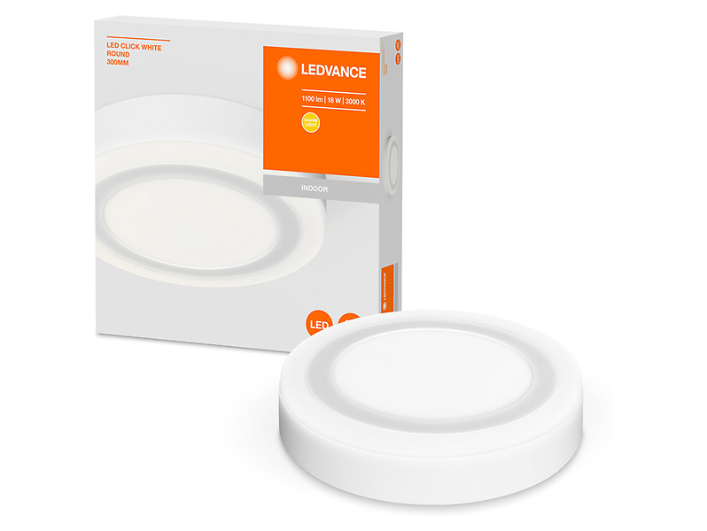 Plafon Clik LED 30 cm aluminiowy biały