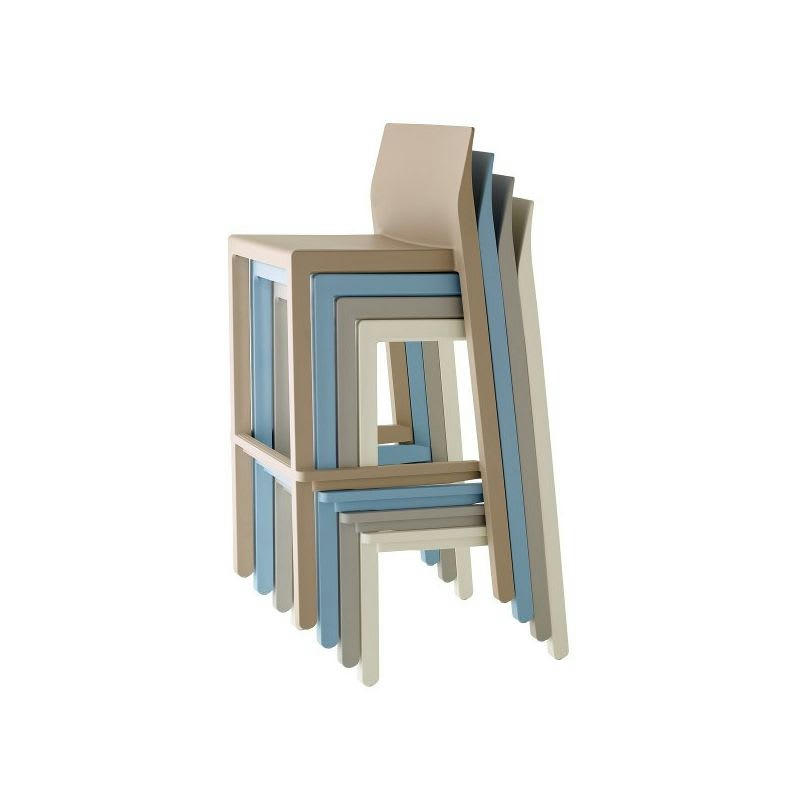KATE - Tabouret design en plastique gris clair