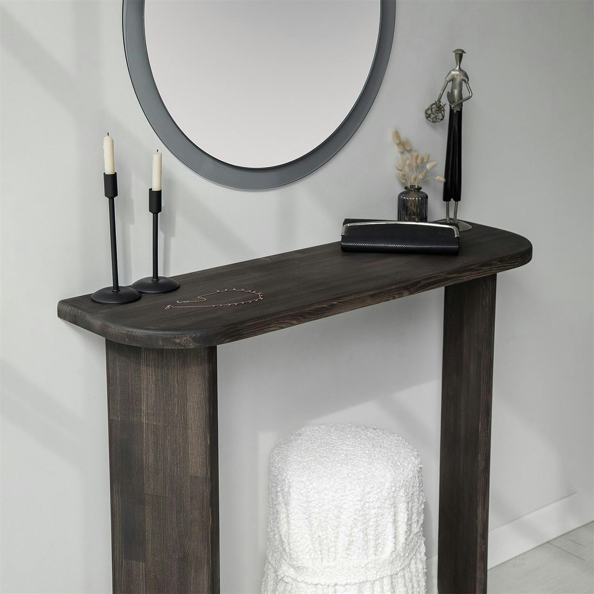 Console d'entrée moderne en bois grisé SITIA
