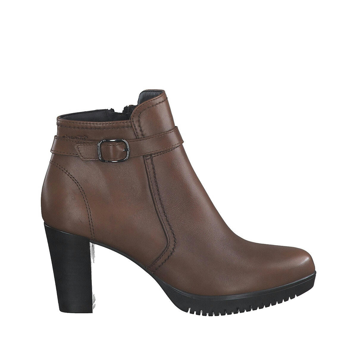 Bottines à talon, cuir