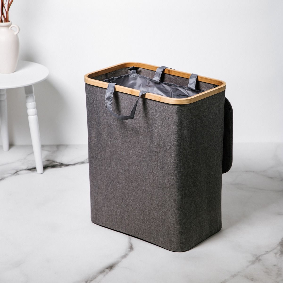 Kosz na pranie NELLIE szary 45x30x55 cm