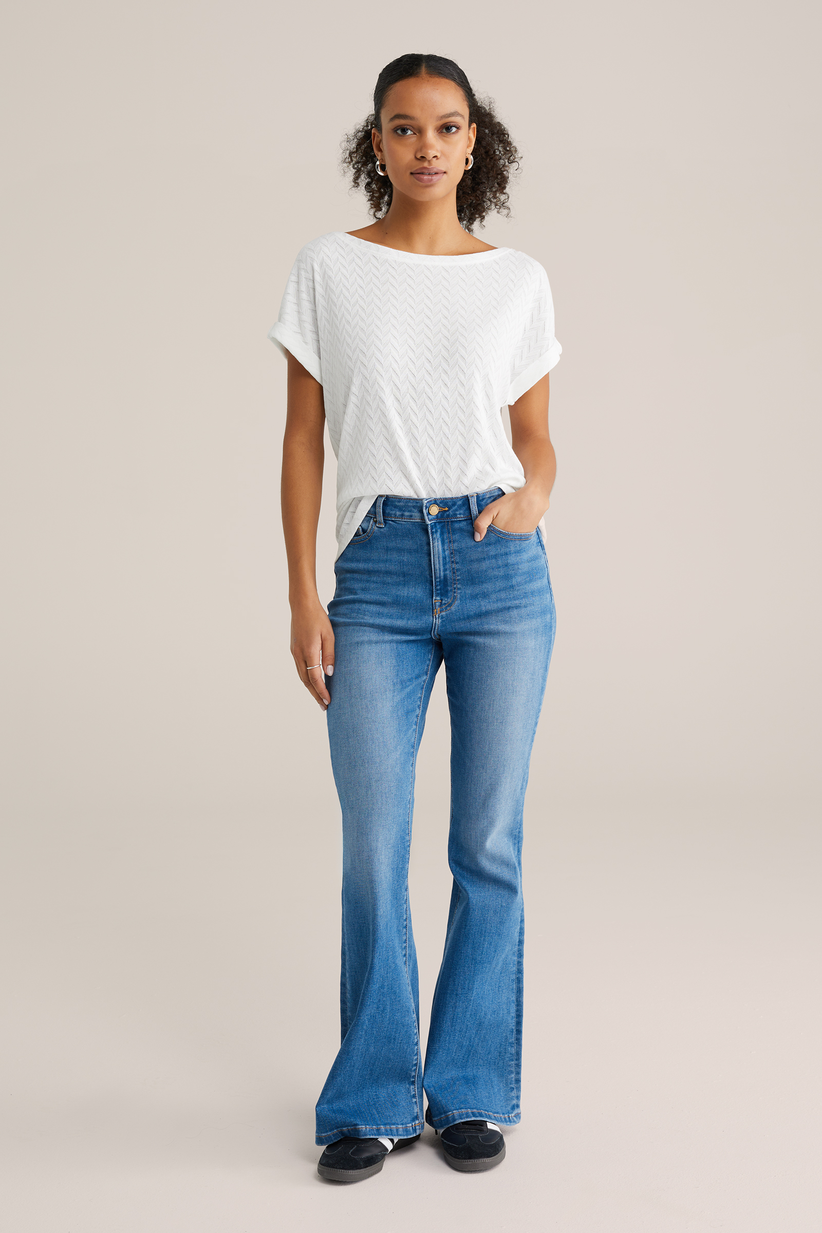 Dames high waist super flared jeans