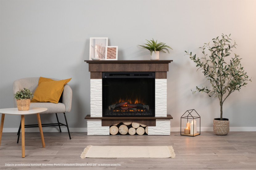 Kominek elektryczny Porto 28" XHD Biały Warmtec