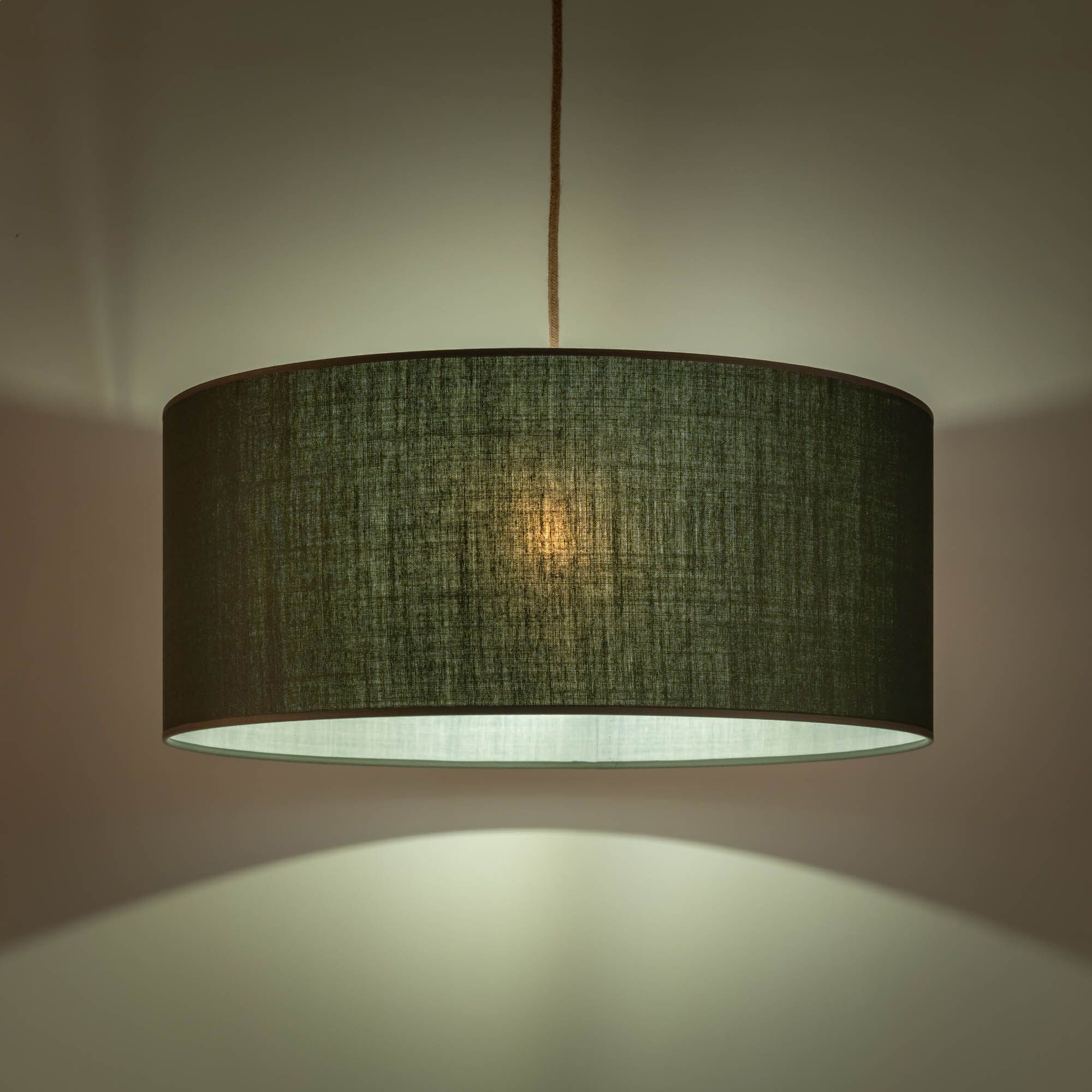 MISTRAL - Abat-jour cylindrique en coton D60cm - vert cèdre